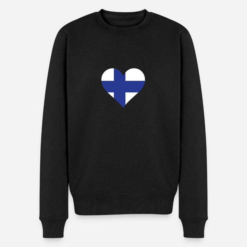 Un coeur pour la Finlande - Pull Premium bio Homme - noir