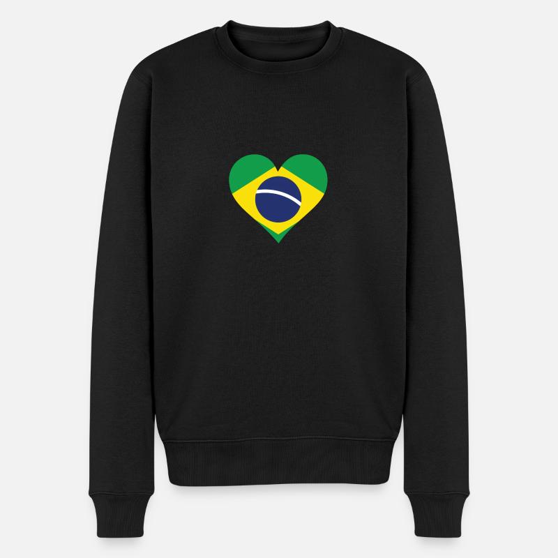 Ein Herz für Brasilien - Männer Premium Bio Pullover - Schwarz