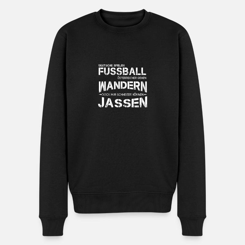 Jassen - Schweiz - Männer Premium Bio Pullover - Schwarz