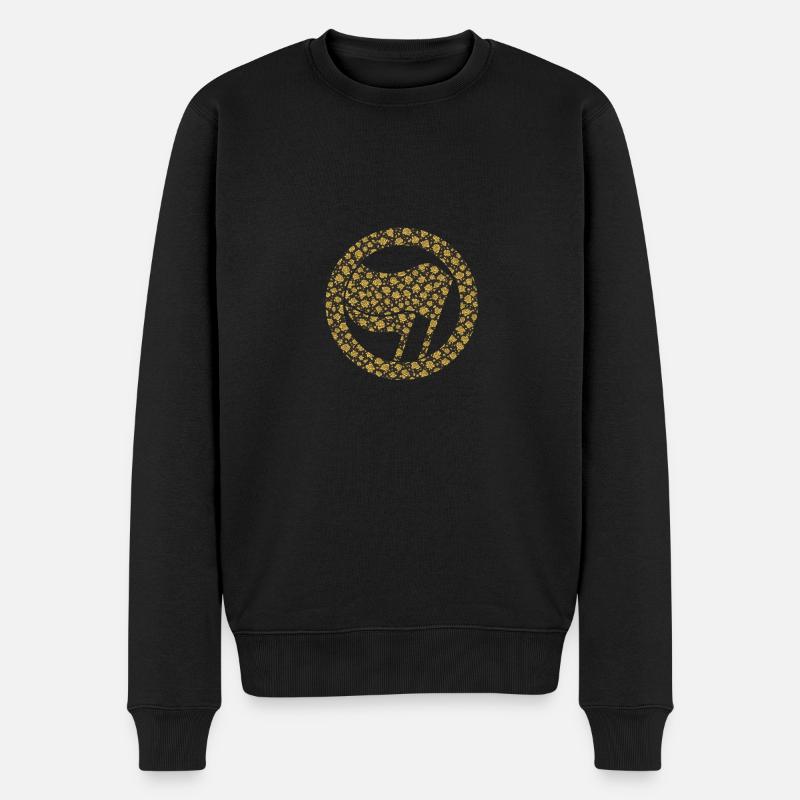 Goldene Rosen Antifa - Männer Premium Bio Pullover - Schwarz