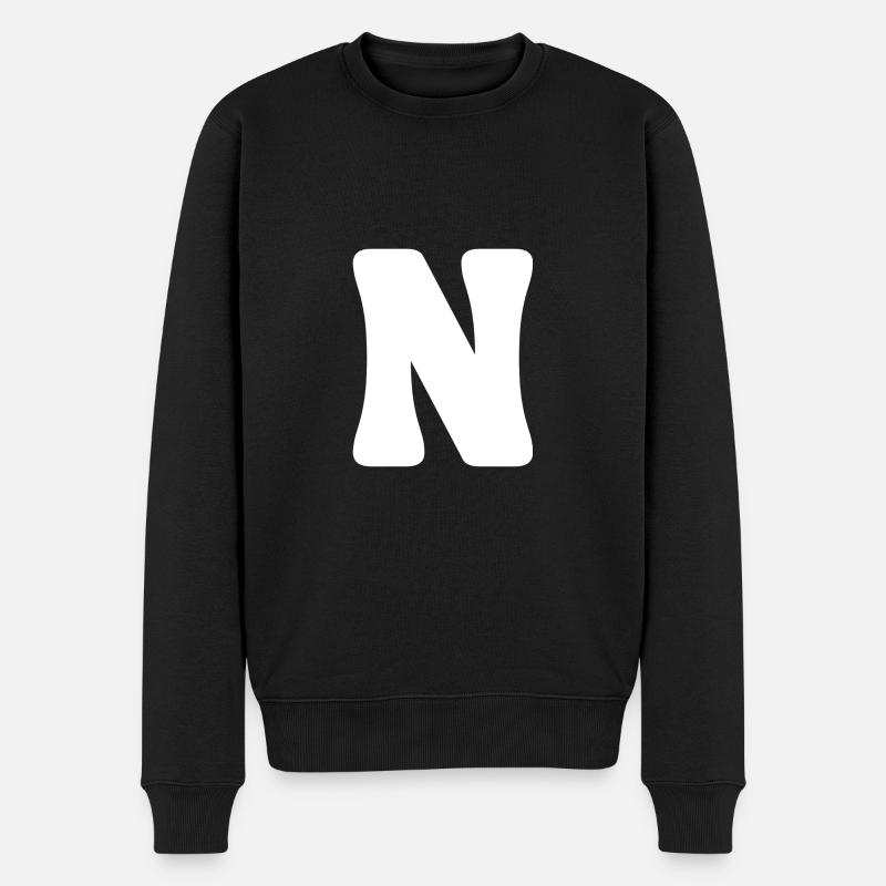N - Männer Premium Bio Pullover - Schwarz