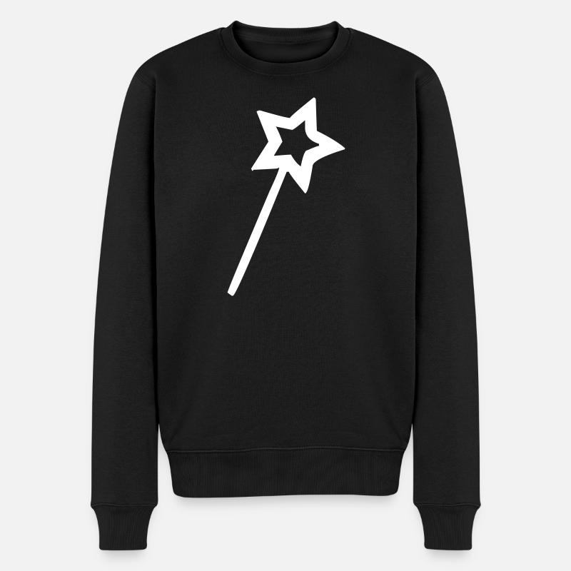 Zauberstab - Männer Premium Bio Pullover - Schwarz