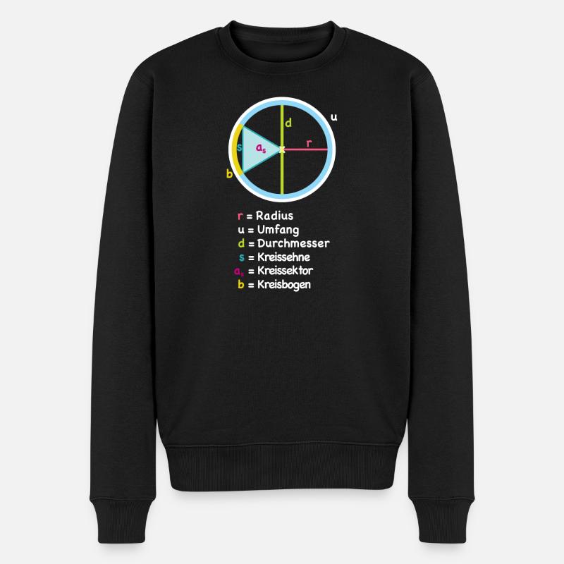 Kreis Radius Diagramm Kunst - Männer Premium Bio Pullover - Schwarz