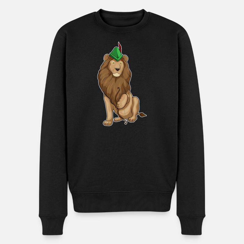 Löwe Bogenschütze Bogen - Männer Premium Bio Pullover - Schwarz