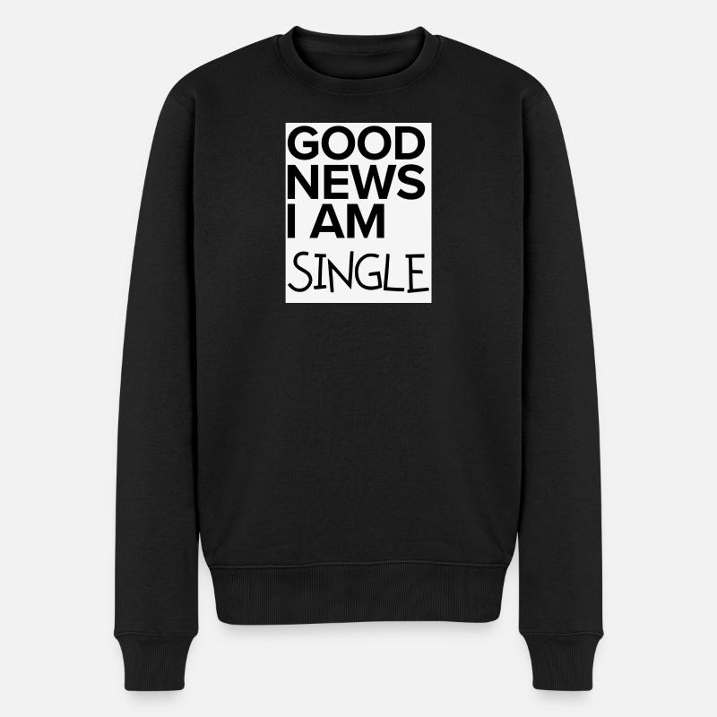 Single Good News - Männer Premium Bio Pullover - Schwarz