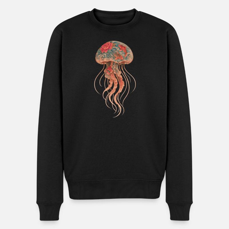 Yakuza Jellyfish – Tinte unter der Oberfläche - Männer Premium Bio Pullover - Schwarz