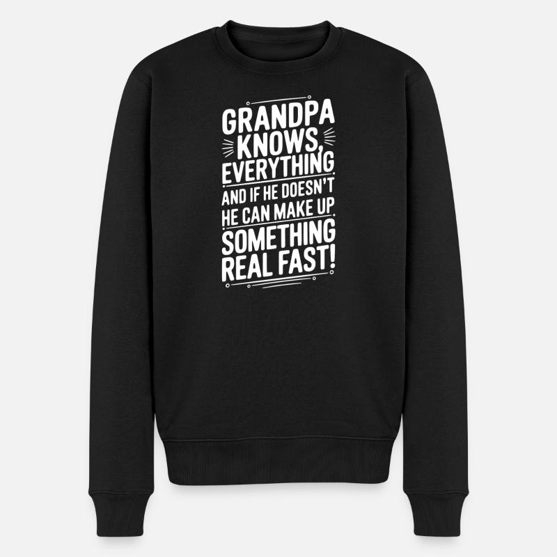 Papi sait tout Grand-père - Pull Premium bio Homme - noir