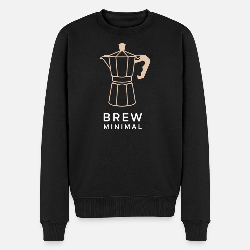 Kaffee Minimal - Männer Premium Bio Pullover - Schwarz