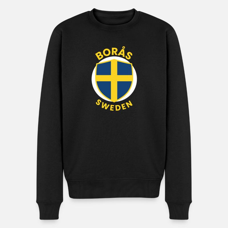 Borås-Schild Schweden Emblem - Männer Premium Bio Pullover - Schwarz