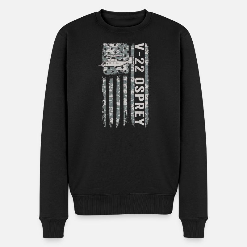 Hélicoptère militaire V-22 Osprey avec l’American - Pull Premium bio Homme - noir