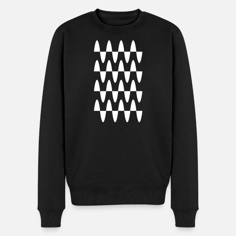 Conception en mosaïque d’ondes - Pull Premium bio Homme - noir