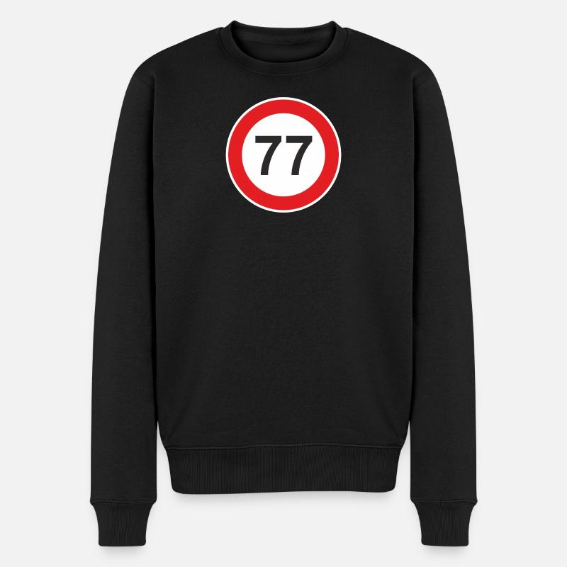 77. siebenundsiebzig Jahre Geschenk Überraschung - Männer Premium Bio Pullover - Schwarz