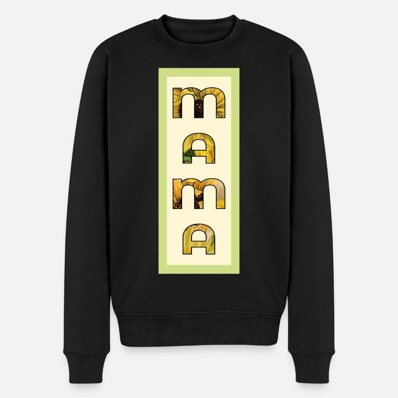Sonnenblumenfeld Mama - Männer Premium Bio Pullover - Schwarz