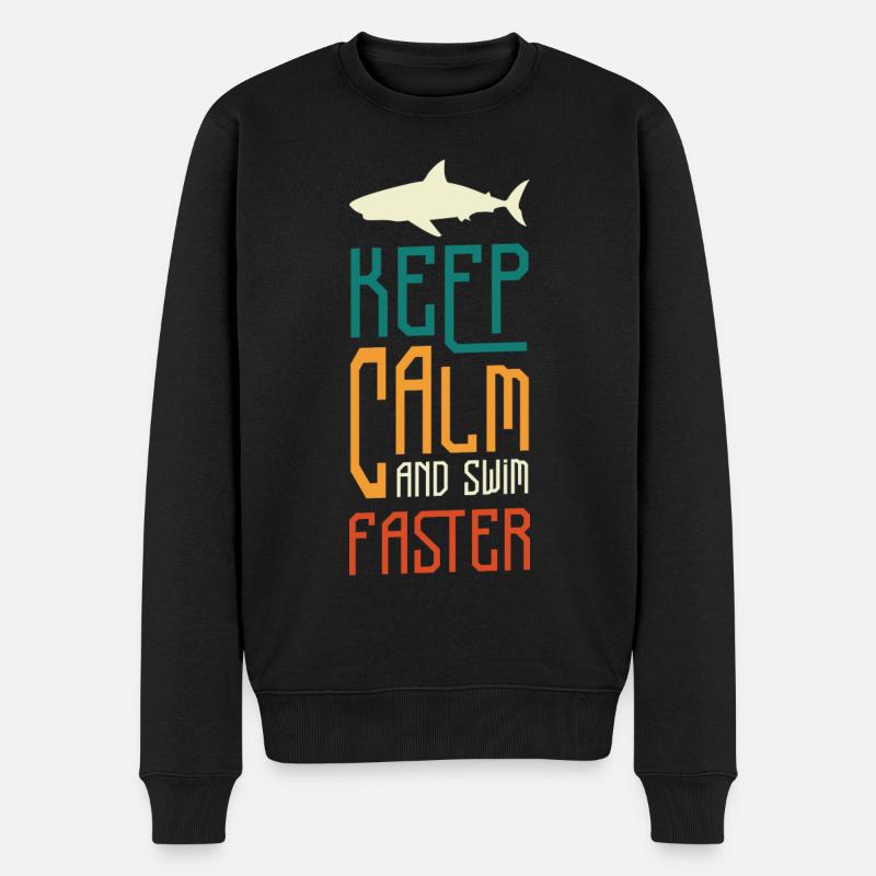 Pêcheur de plongée requin - Pull Premium bio Homme - noir
