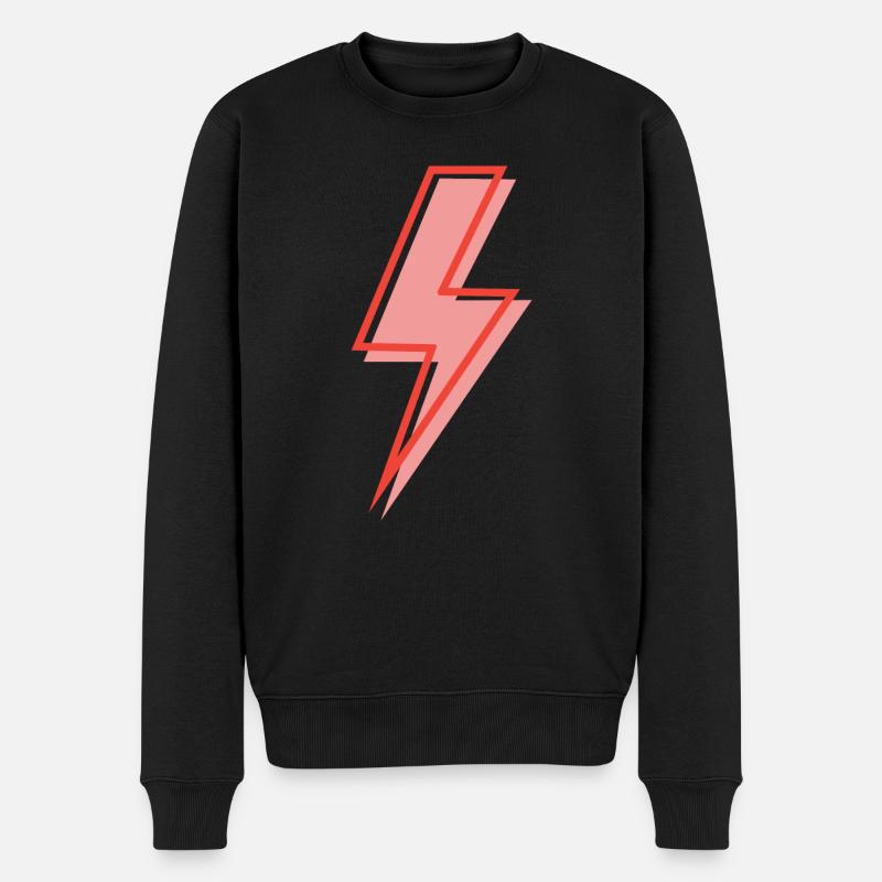 Roter Blitz - Männer Premium Bio Pullover - Schwarz