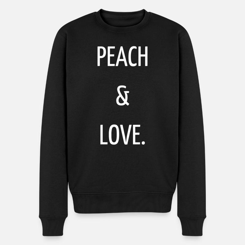 Pfirsich & Liebe - Männer Premium Bio Pullover - Schwarz