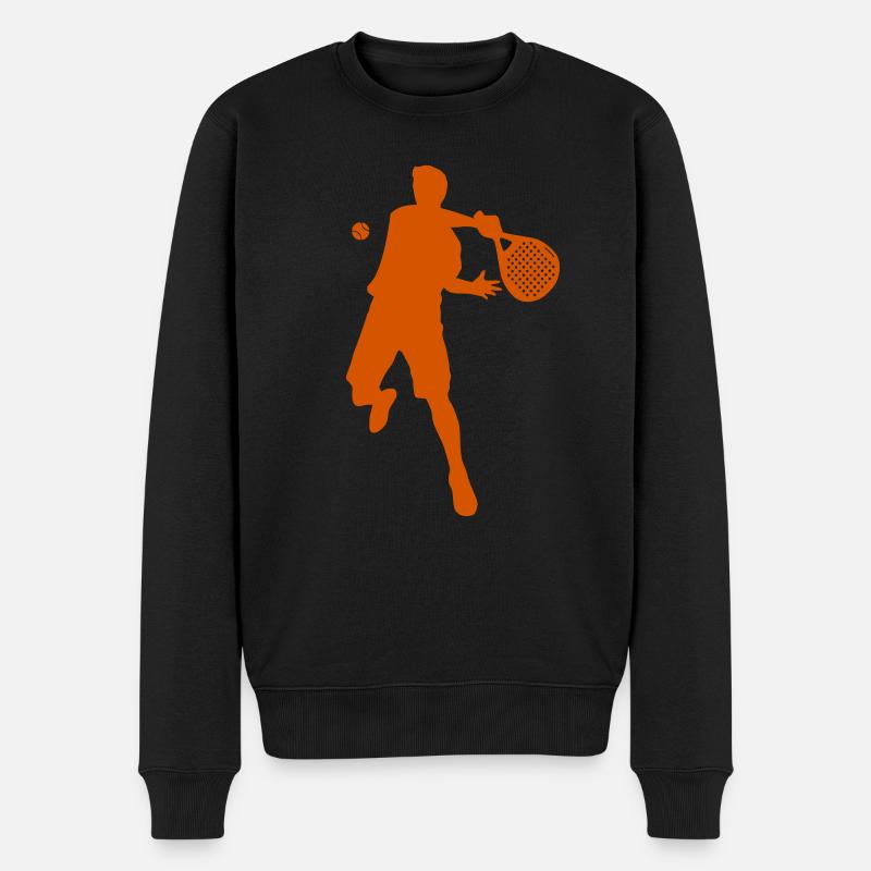Padelspieler Silouhette - Männer Premium Bio Pullover - Schwarz