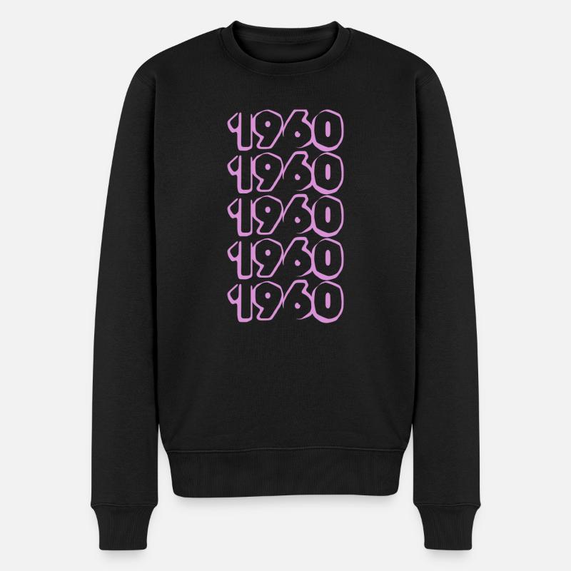 Lila 1960 - Männer Premium Bio Pullover - Schwarz