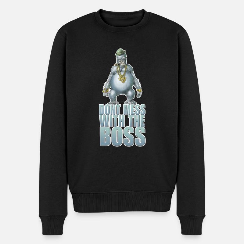 Dont mess with the Boss - Männer Premium Bio Pullover - Schwarz
