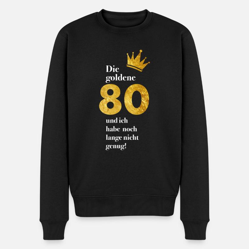 80 Jahre Gold Geburtstag - Männer Premium Bio Pullover - Schwarz