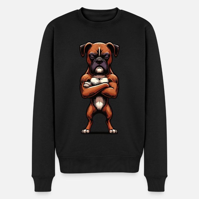 Boxer Boxerhalter Boxerhund Boxerbesitzer Boxerfan - Männer Premium Bio Pullover - Schwarz