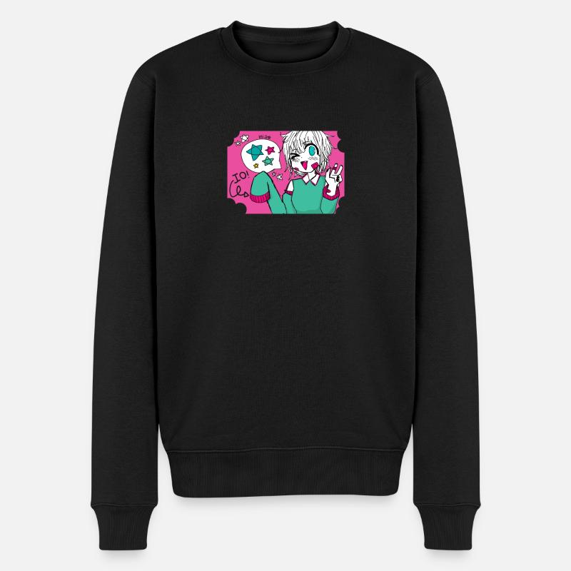 SelfieMood - Männer Premium Bio Pullover - Schwarz