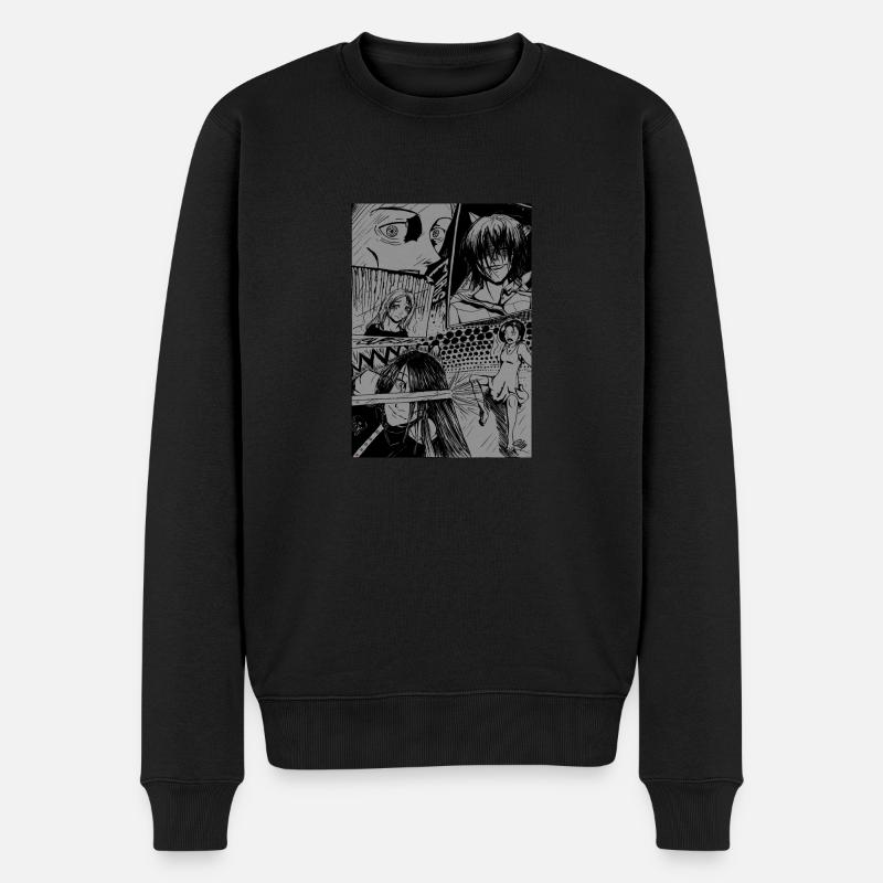 Manga - Männer Premium Bio Pullover - Schwarz