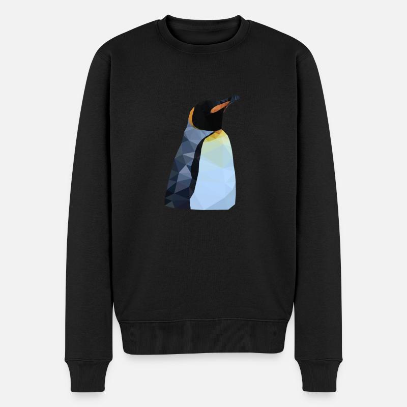Polygon Pinguin - Männer Premium Bio Pullover - Schwarz
