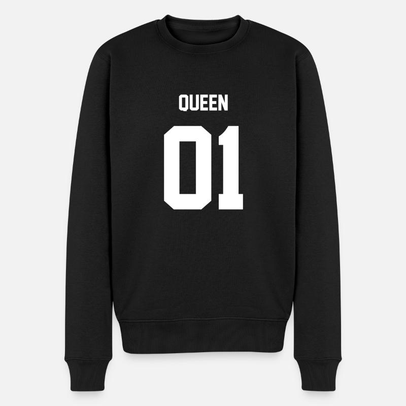 QUEEN - Männer Premium Bio Pullover - Schwarz