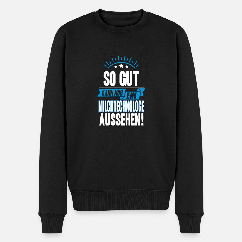 MILCHTECHNOLOGE - Männer Premium Bio Pullover - Schwarz