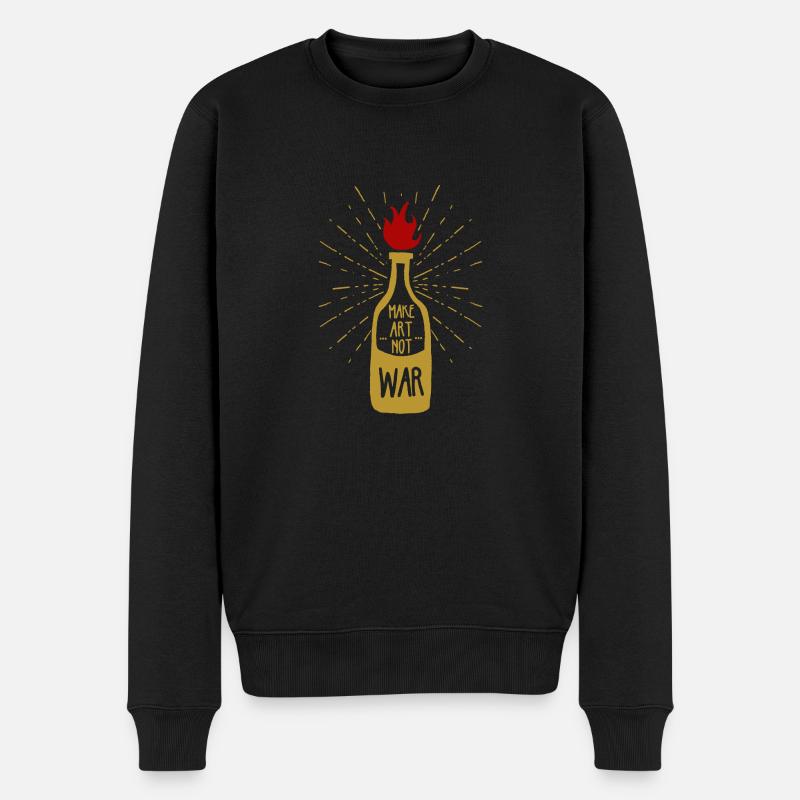 Make art not war - Men's Premium Organic Jumper - black