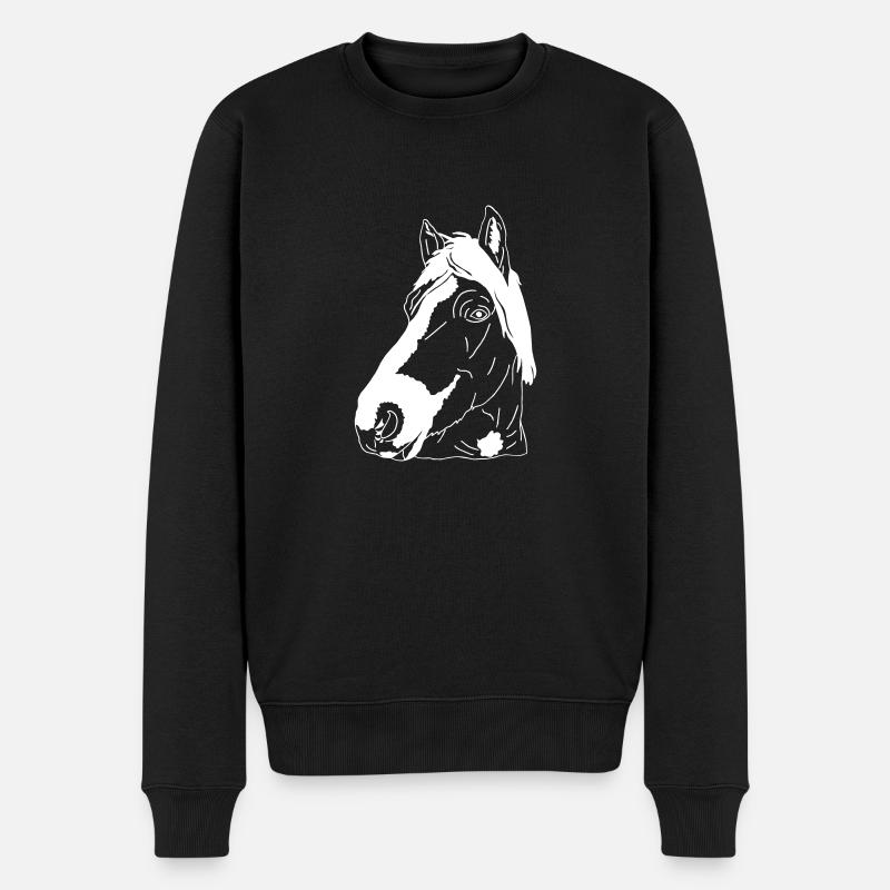 Haflinger - Männer Premium Bio Pullover - Schwarz