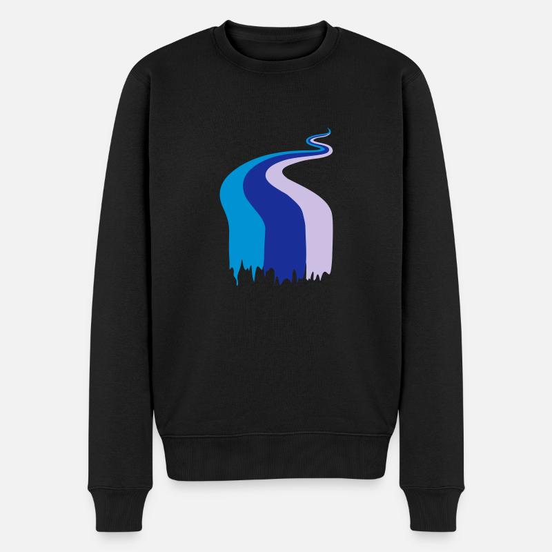 Farbfluss, Fluss, Flow, Fahne - Männer Premium Bio Pullover - Schwarz