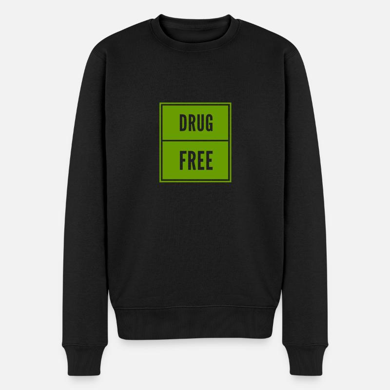 ohne Drogen - Männer Premium Bio Pullover - Schwarz