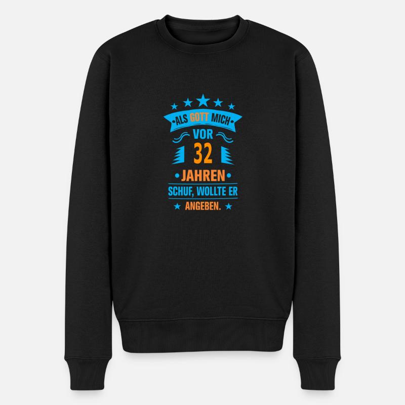 32 - Männer Premium Bio Pullover - Schwarz
