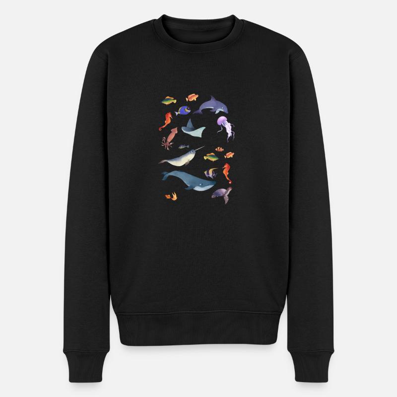 Seetang HAARZO - Männer Premium Bio Pullover - Schwarz