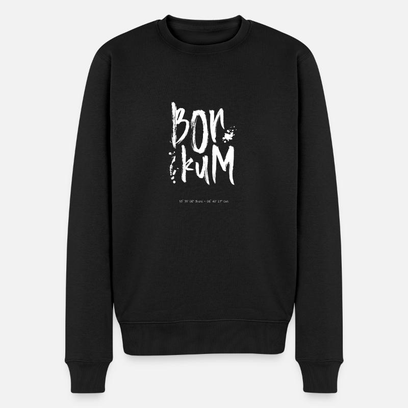 Borkum Typografie - Männer Premium Bio Pullover - Schwarz