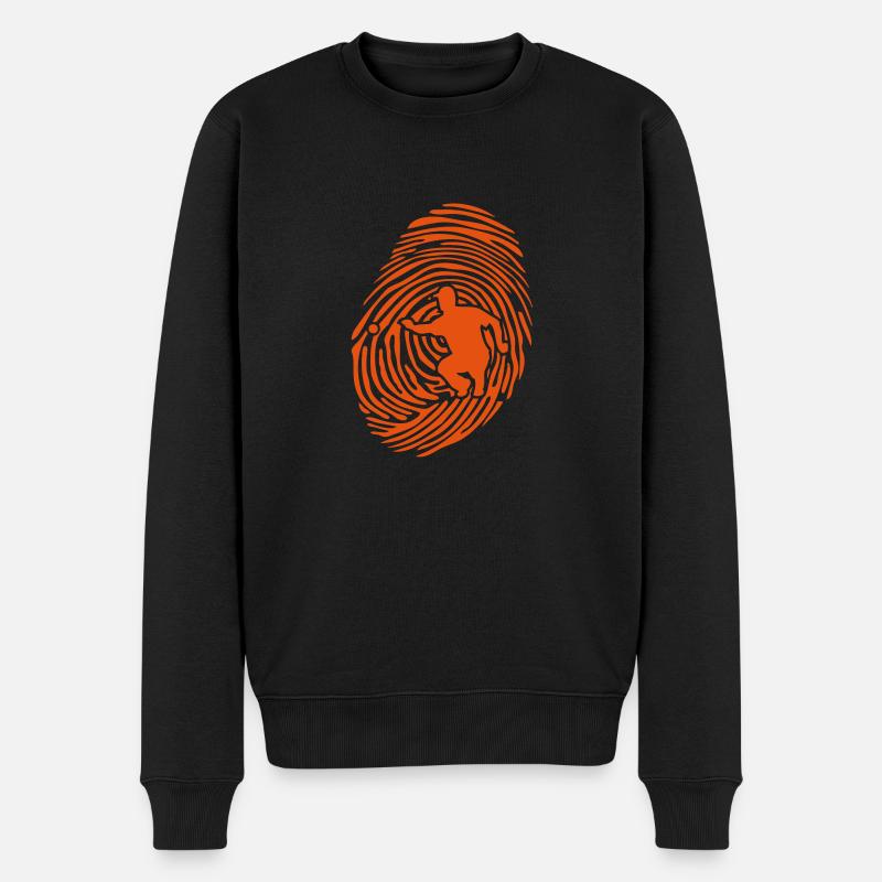 Petanque Fingerabdruck - Männer Premium Bio Pullover - Schwarz