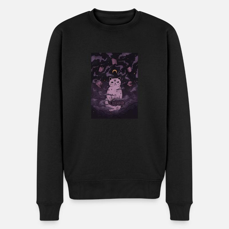 Livres d’Halloween Chat Sorcière - Pull Premium bio Homme - noir