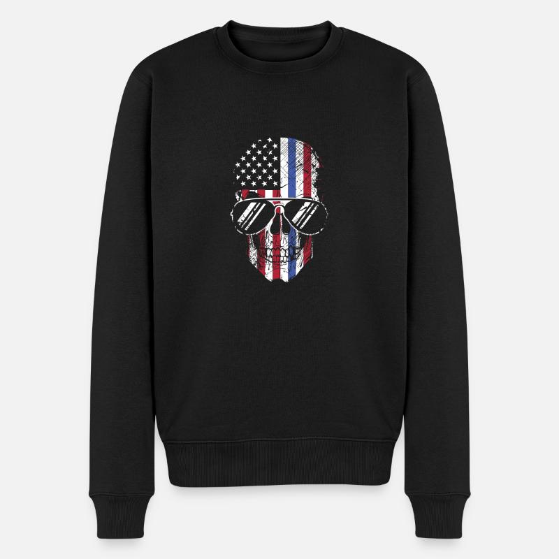 Amerika - Männer Premium Bio Pullover - Schwarz