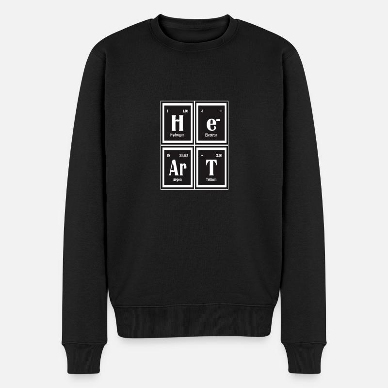 Herz | Periodensystem der Elemente - Männer Premium Bio Pullover - Schwarz