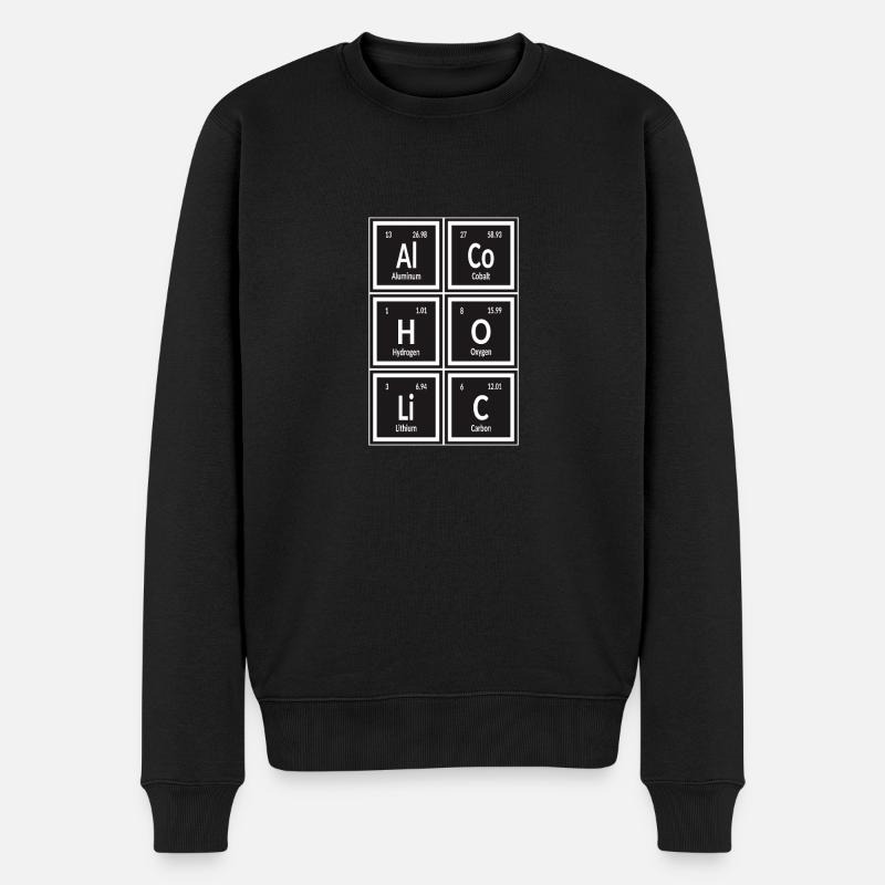 Alcoolique - Tableau périodique des éléments - Pull Premium bio Homme - noir