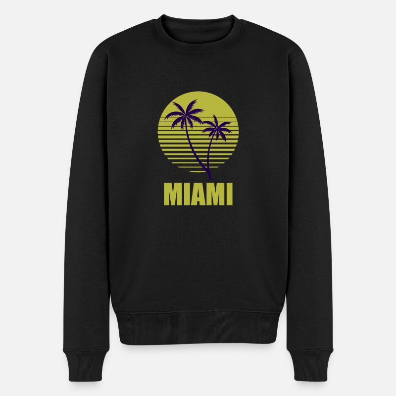 Miami - Männer Premium Bio Pullover - Schwarz