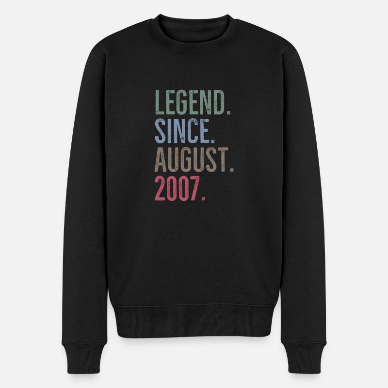 Legende seit August 2007 - Männer Premium Bio Pullover - Schwarz