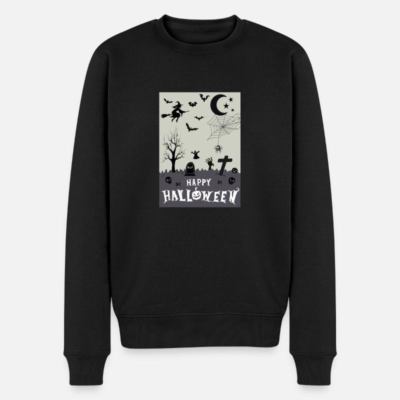 Happy Halloween - Männer Premium Bio Pullover - Schwarz