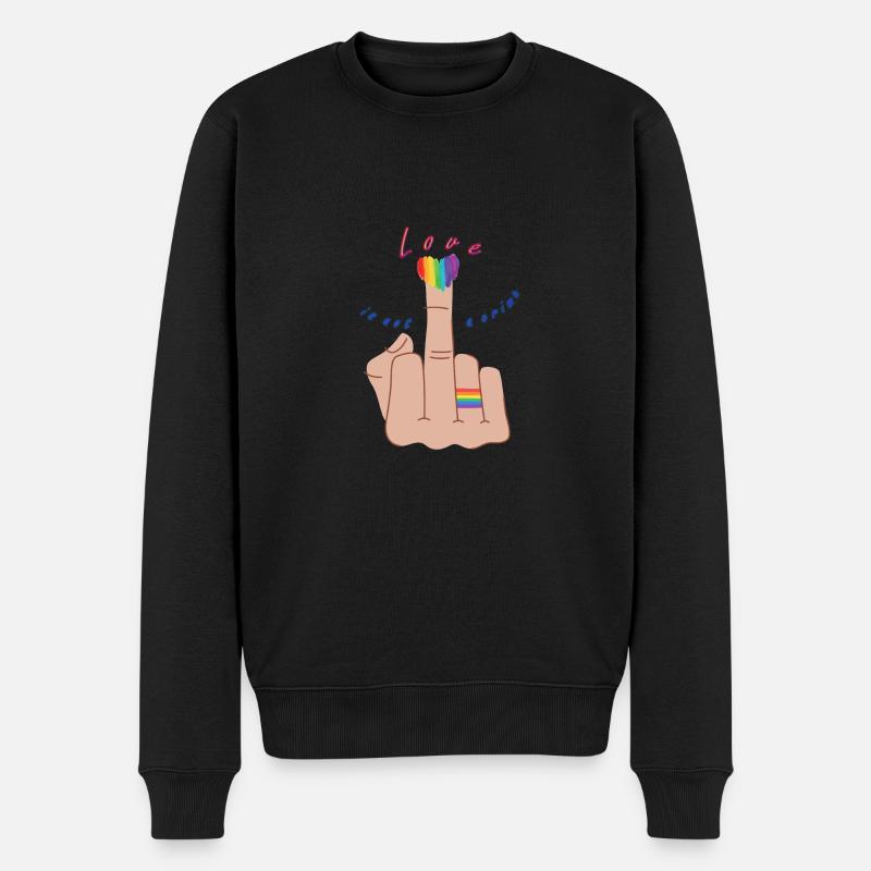 Love is not a crime - Männer Premium Bio Pullover - Schwarz