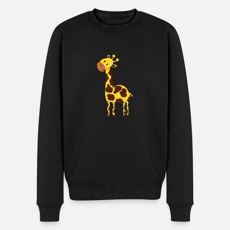 Giraffe - Männer Premium Bio Pullover - Schwarz