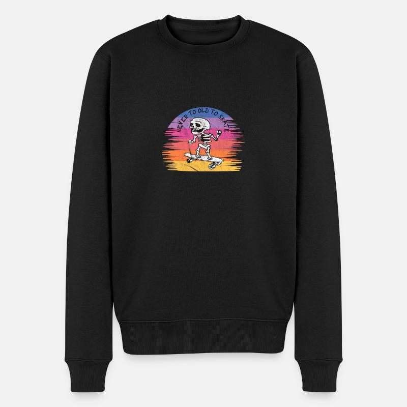 Never to old to Skate - Männer Premium Bio Pullover - Schwarz