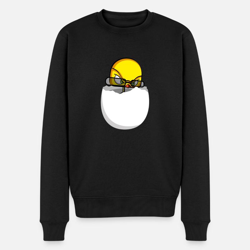 Agent Birdy Comic Vogel Küken - Männer Premium Bio Pullover - Schwarz