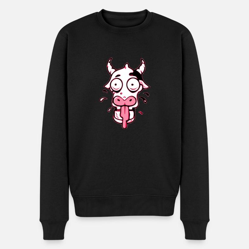 Lilu die Kuh - Männer Premium Bio Pullover - Schwarz